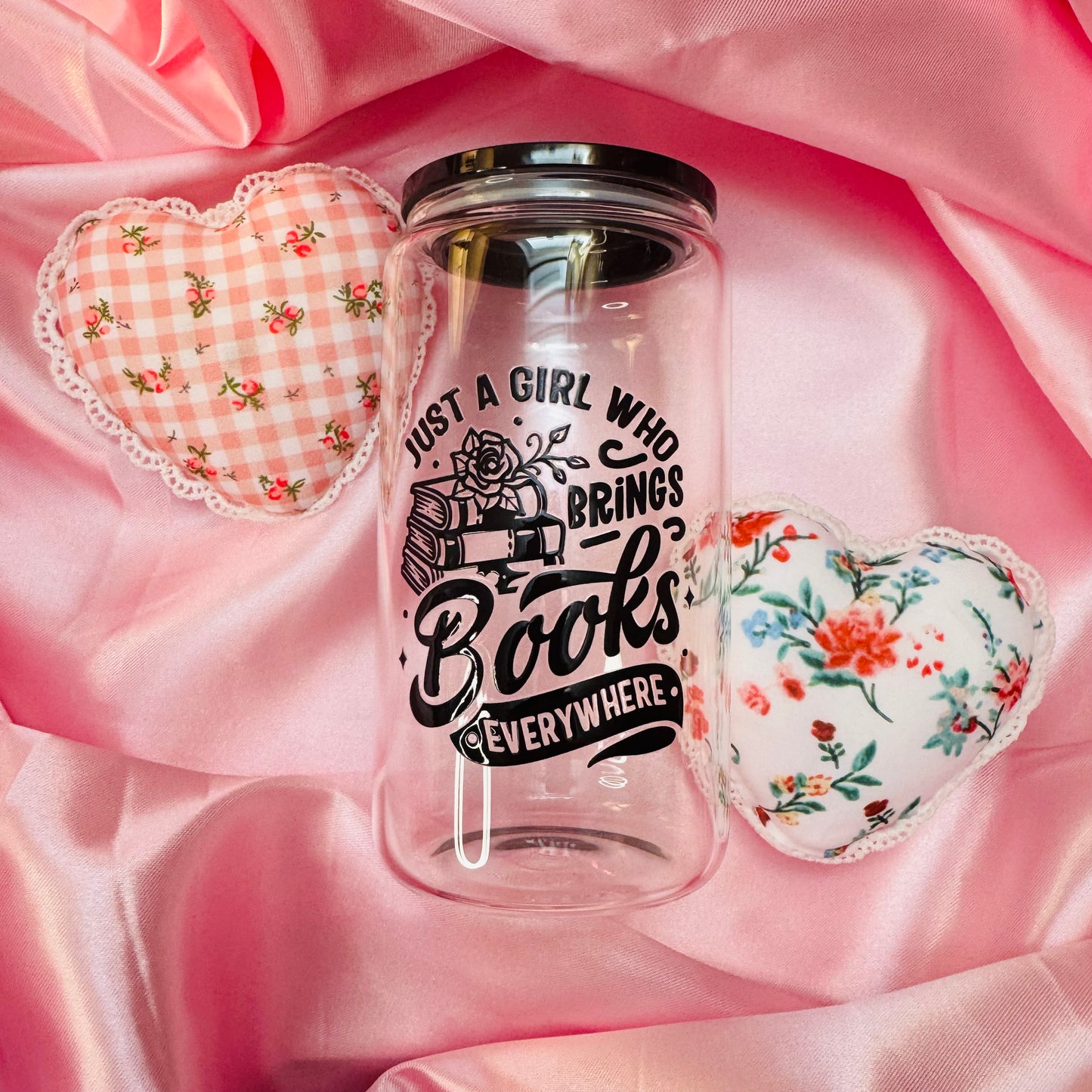Brings Books Everywhere Glass Cup